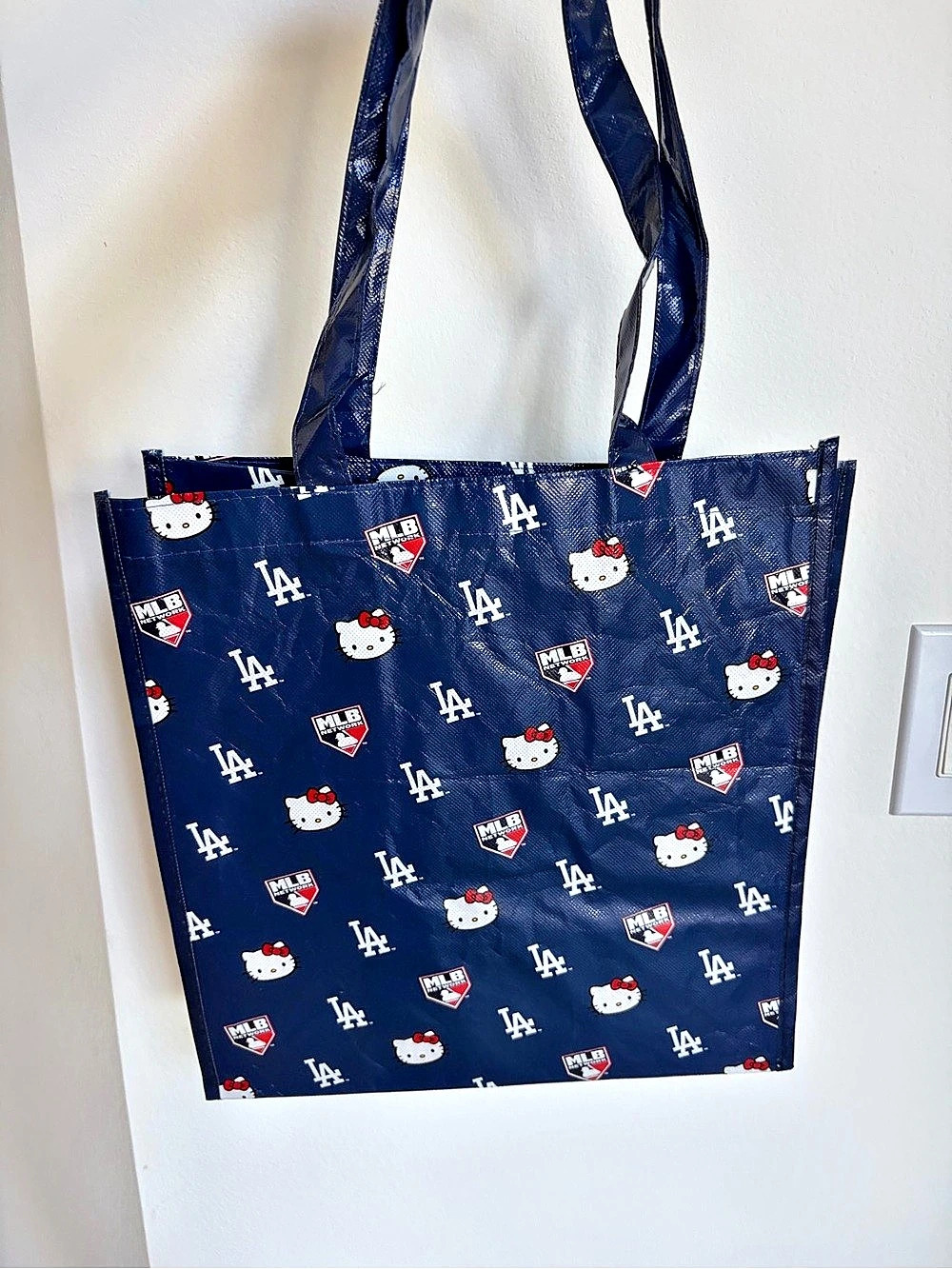 Sanrio Hello Kitty MLB Los Angeles Dodgers Tote Bag Blue & White